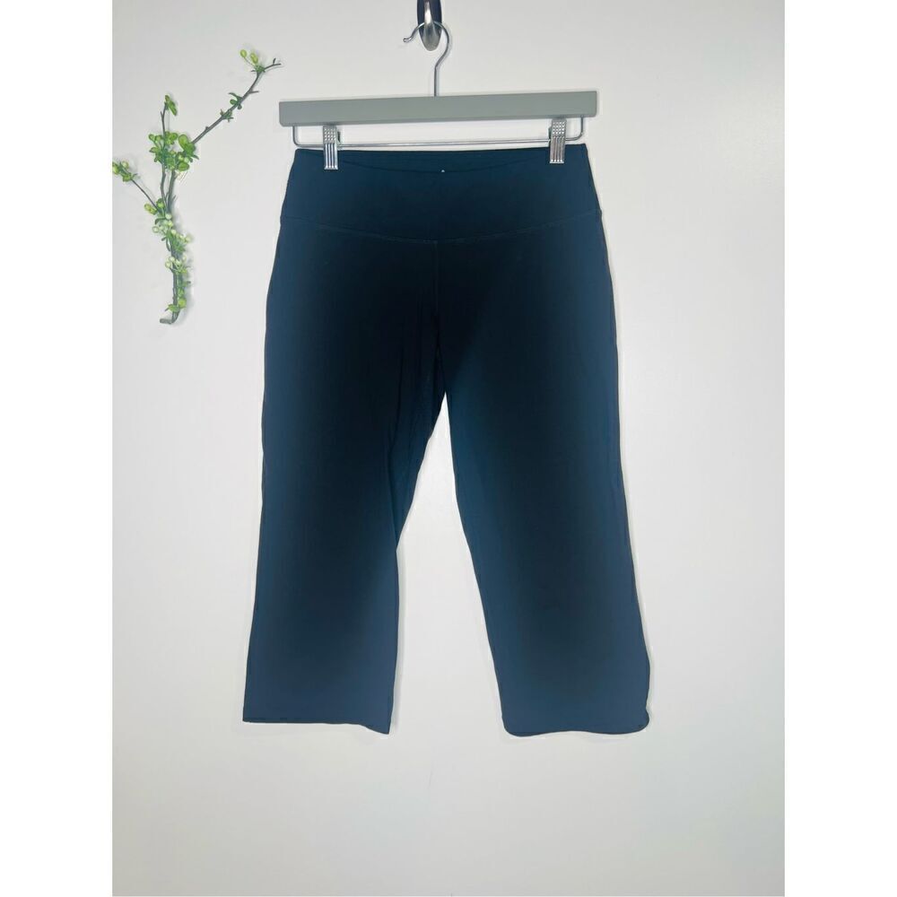 PrAna Black Wide Leg Capri Stretch Workout Athletic Pants